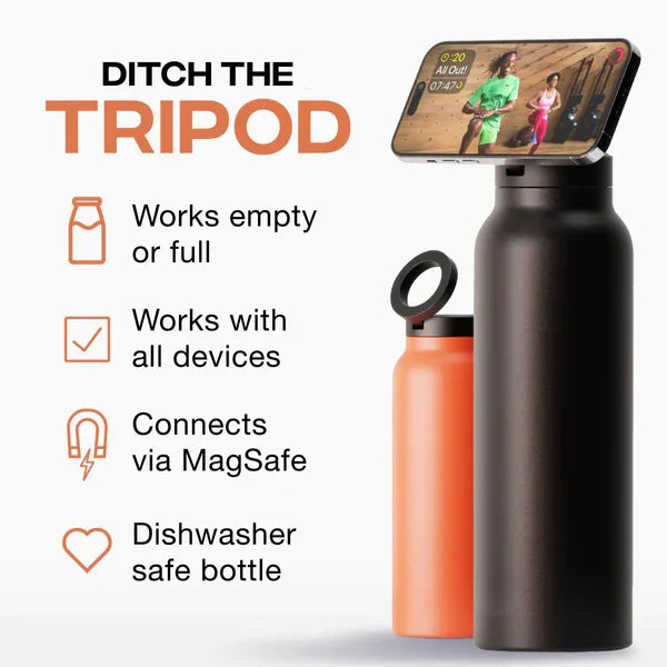 SipGrip™ 2-in-1 Smart Water Bottle – Magnetic Phone Holder for Gym & Lifestyle