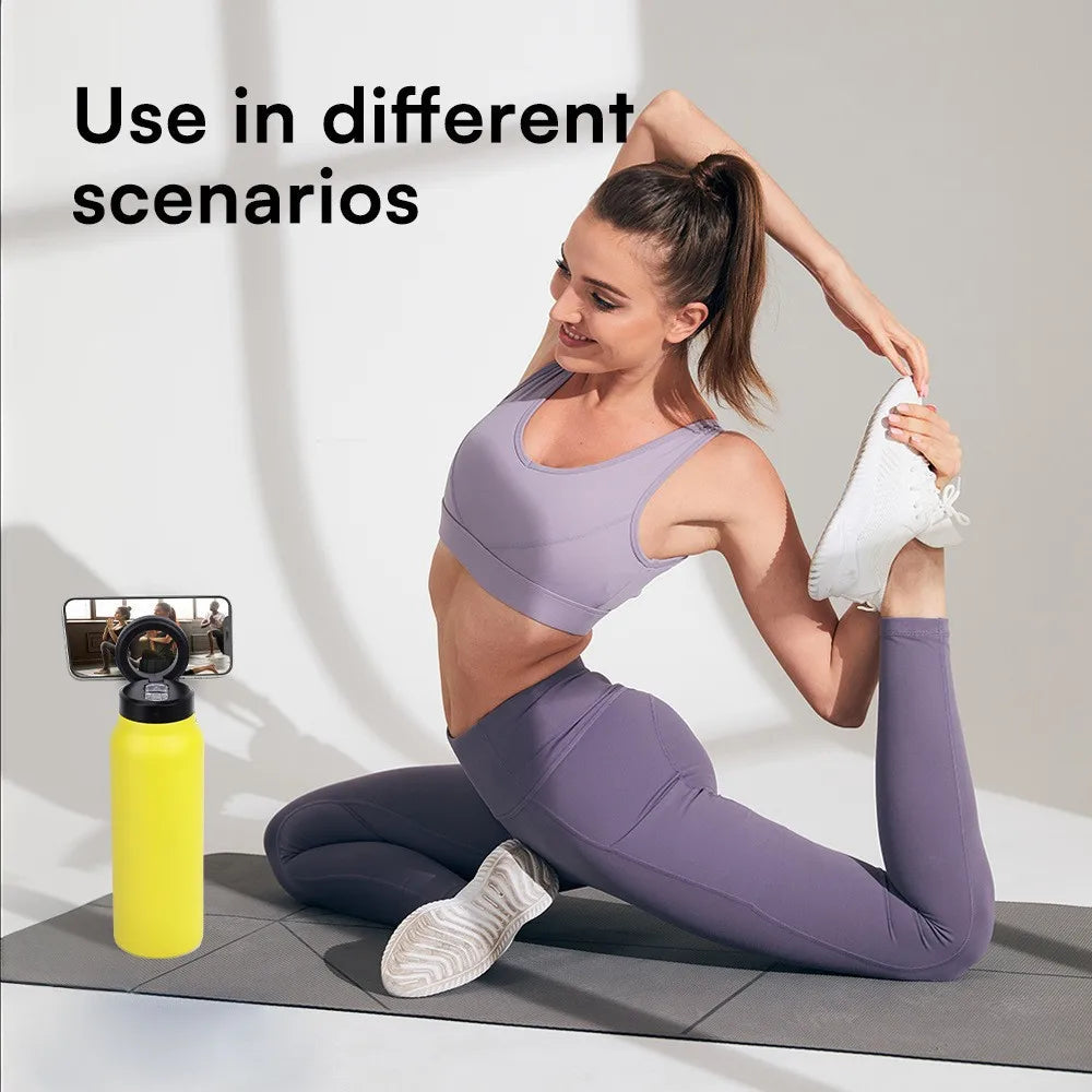 SipGrip™ 2-in-1 Smart Water Bottle – Magnetic Phone Holder for Gym & Lifestyle
